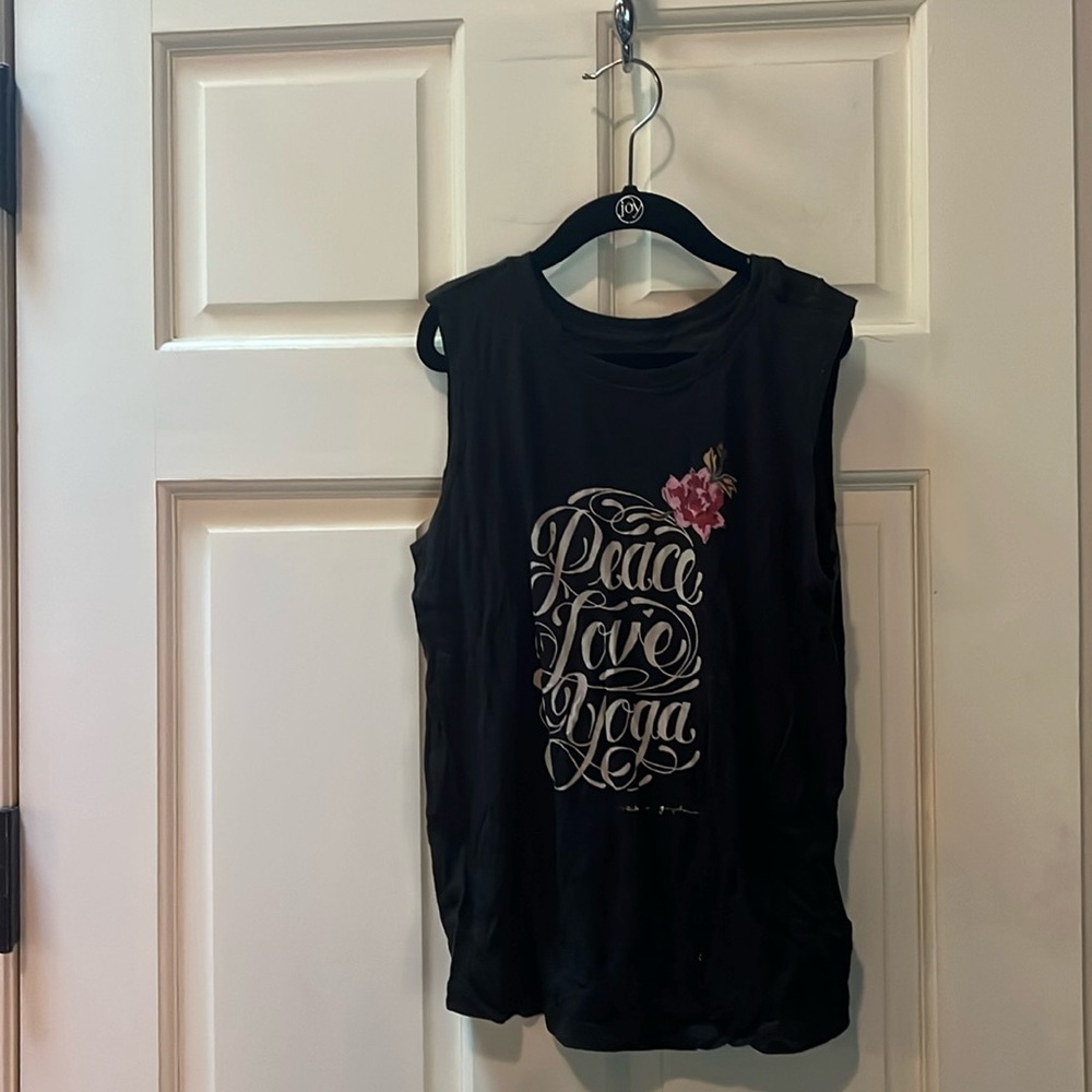 Peace Love Yoga tank size 12 kids Spiritual Gangster